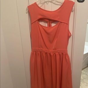 Coral dress with cute cut outs